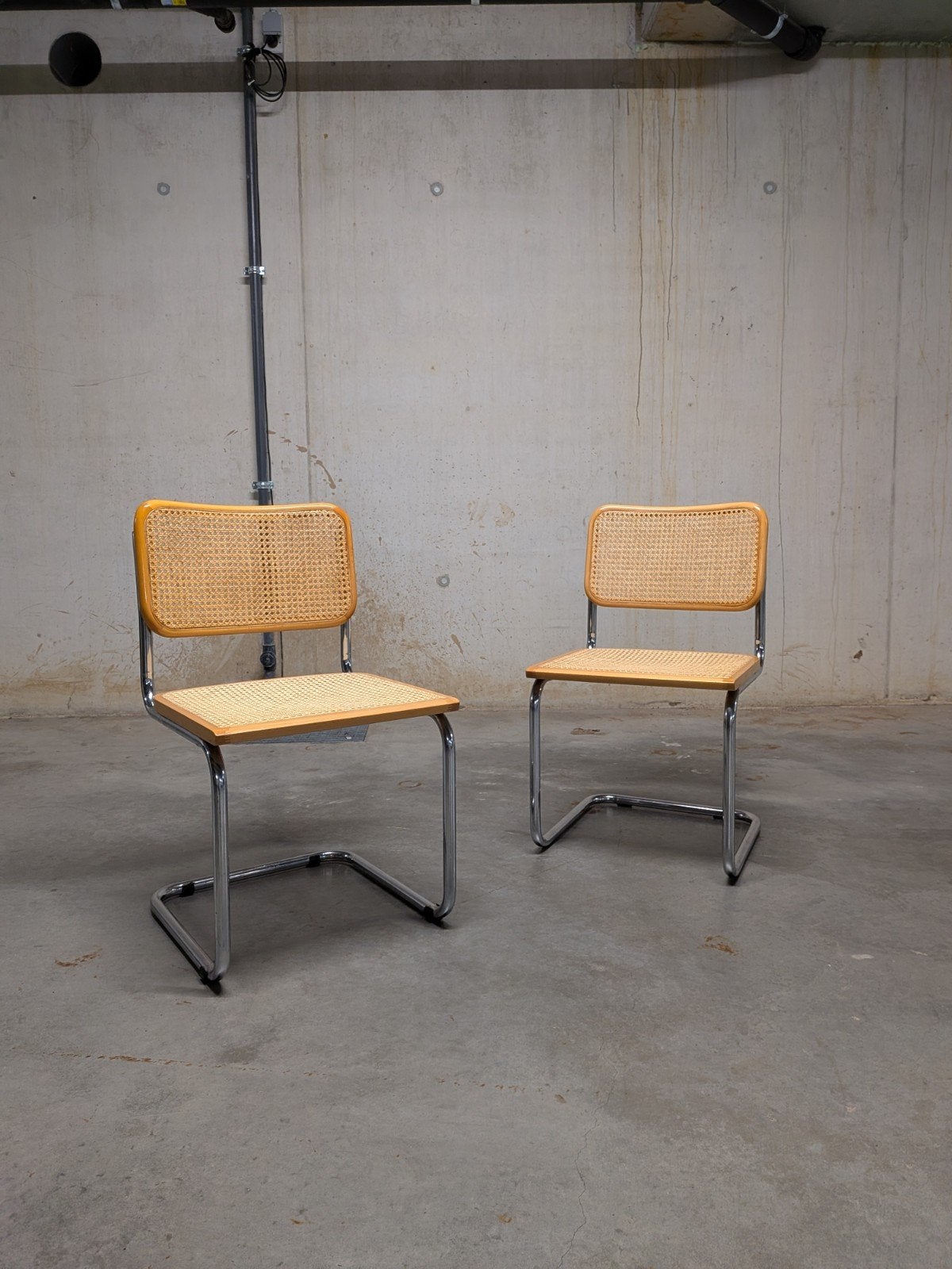 Vintage set B32 Cesca stoelen - Marcel Breuer, Huis en Inrichting, Stoelen, Zo goed als nieuw, Twee, Bruin, Ophalen