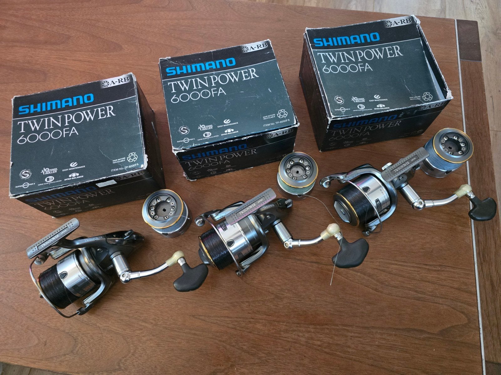 3 Shimano Twinpowers 6000FA super set!!, Ophalen of Verzenden, Molen