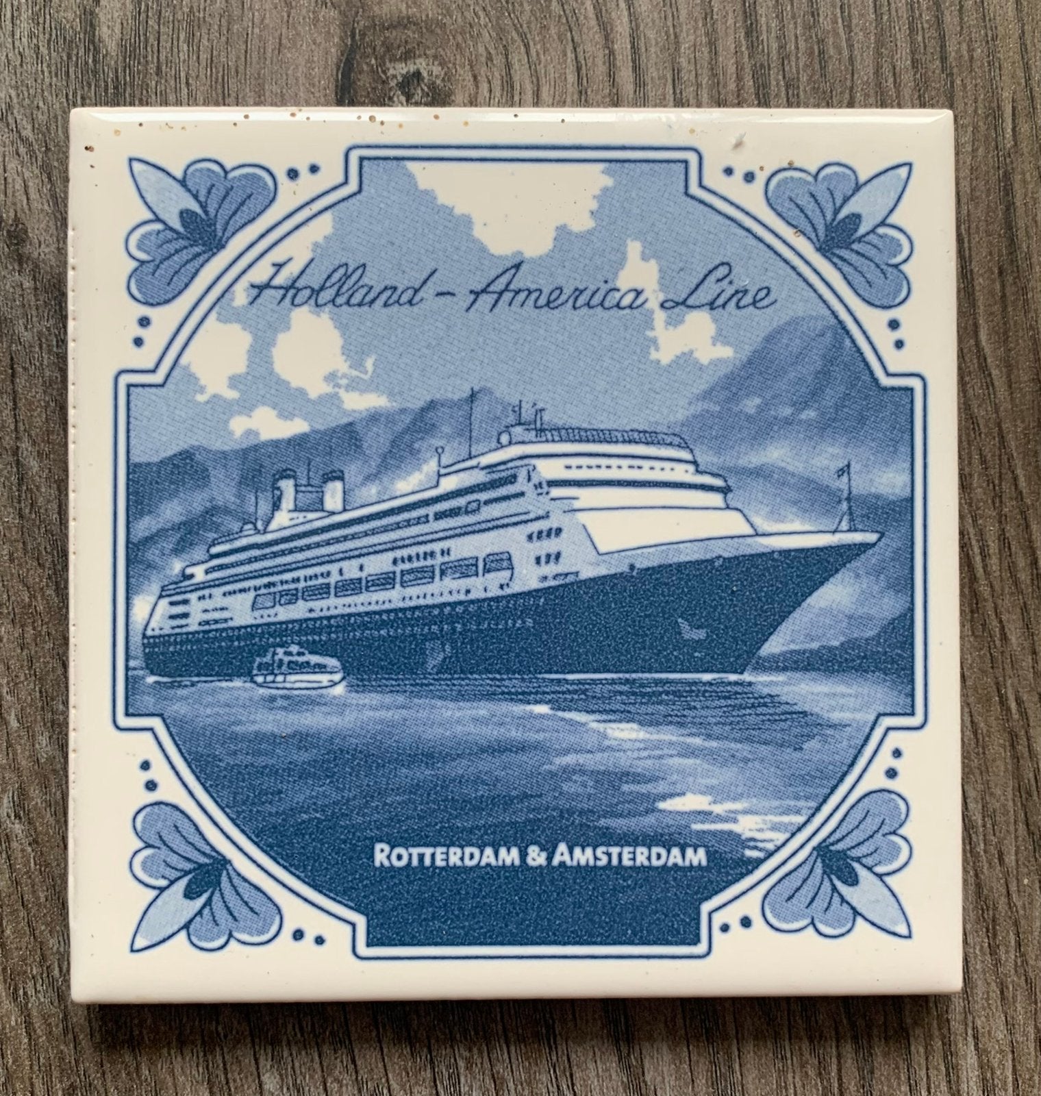 Holland-America Line: Rotterdam & Amsterdam Onderzetter, Verzamelen, Scheepvaart, Ophalen of Verzenden