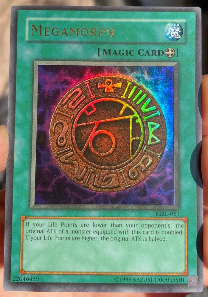 Yu-Gi-Oh! Megamorph MRL Old US Magic Print Mint !, Ophalen of Verzenden, Zo goed als nieuw, Losse kaart, Foil