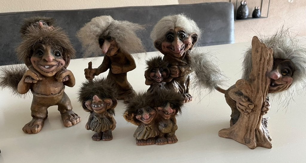 Verzameling van 6 Trollen beeldjes - Fantasy figuren, Ophalen, Gebruikt, Fantasy