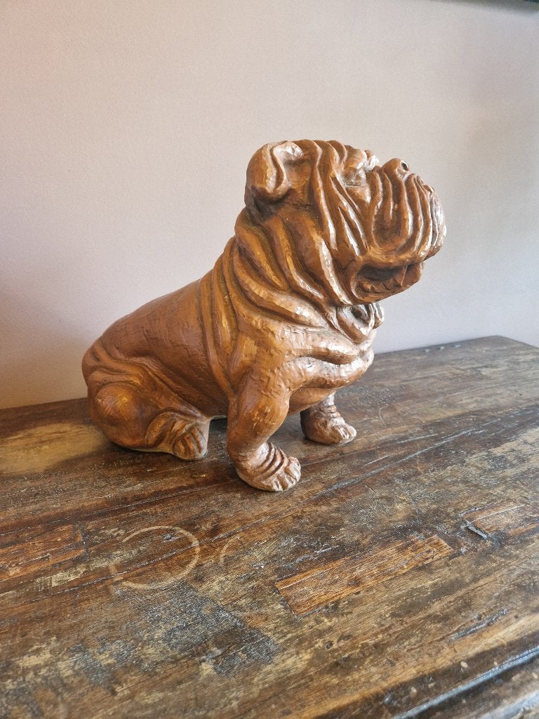 Vintage Engelse Vol Lederen Bull Dog, Ophalen of Verzenden