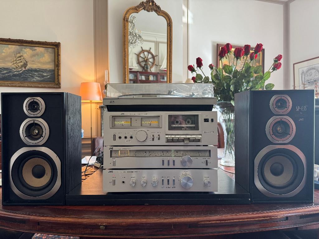 JVC Stereo Set Toren Platenspeler Cassette 1979-1980, Gebruikt, JVC, Losse componenten, Ophalen