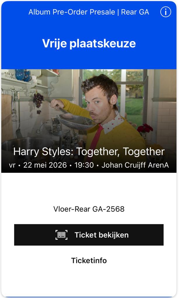 22 mei Harry Styles Staanplaatsen Rear GA 3x, Tickets en Kaartjes, Drie personen of meer, Mei