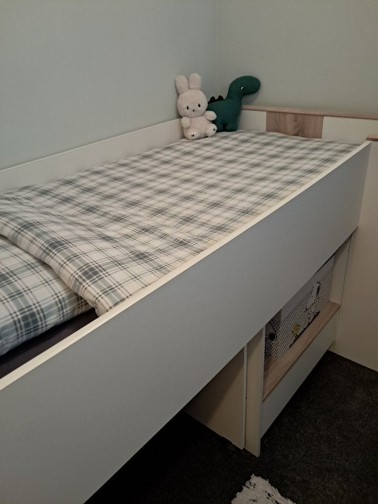Halfhoogslaper/Kinderbed/Tienerbed (inclusief matras), Kinderen en Baby's, Ophalen, 85 tot 100 cm, Zo goed als nieuw, Matras