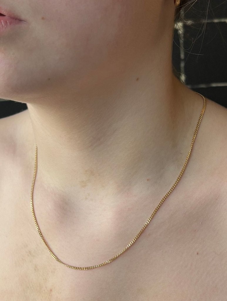 Gourmet 14k gouden schakel ketting dames heren 60cm