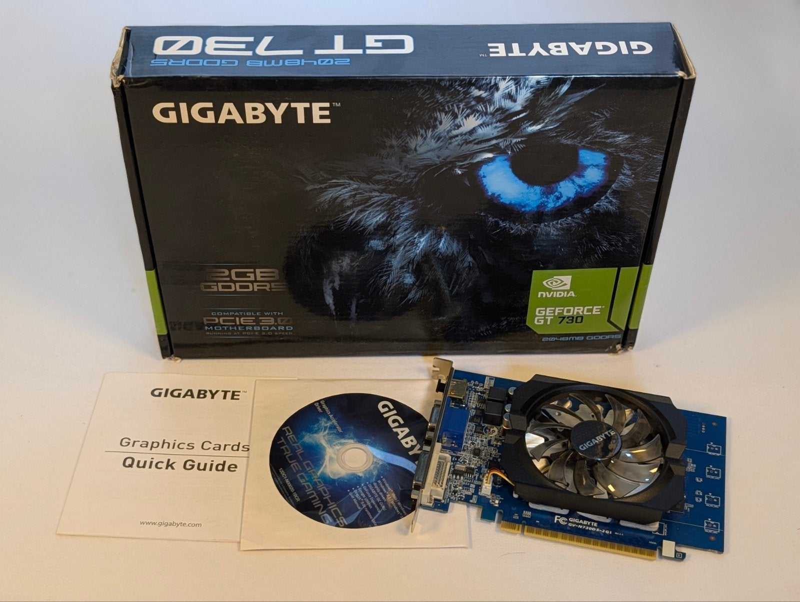 Gigabyte GeForce GT 730 2GB GDDR5 – Compleet in doos, Computers en Software, Videokaarten, ., HDMI, Ophalen of Verzenden, GDDR5