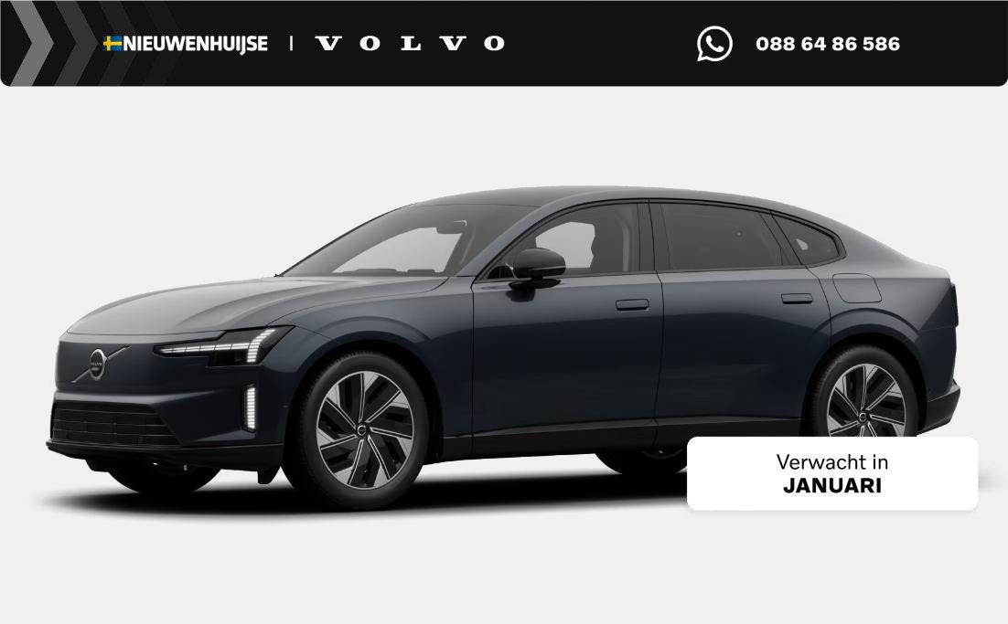Volvo ES90 Single Motor Ext. R. Plus Business Edition 92 kWh, Auto's, Automaat, 12 maanden, Achterwielaandrijving, Blauw