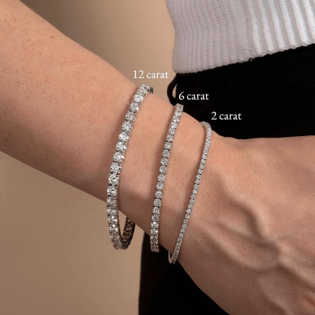 OP MAAT: Diamant Tennis Armband 750 585 Gold GIA IGI natural, Sieraden, Tassen en Uiterlijk, Armbanden, Nieuw, Ophalen of Verzenden