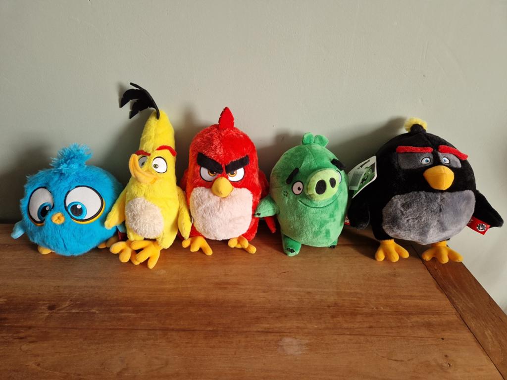 Set van 5 Angry Birds pluche knuffels – Nette staat!, Ophalen of Verzenden, Zo goed als nieuw, Overige typen