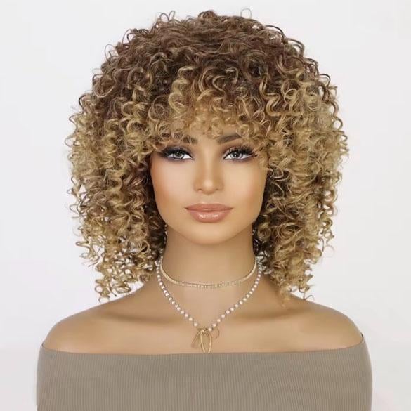Pruik afro kroes met schouderlang haar spiraalkrullen, Sieraden, Tassen en Uiterlijk, Uiterlijk | Haarverzorging, Nieuw, Pruik of Haarverlenging