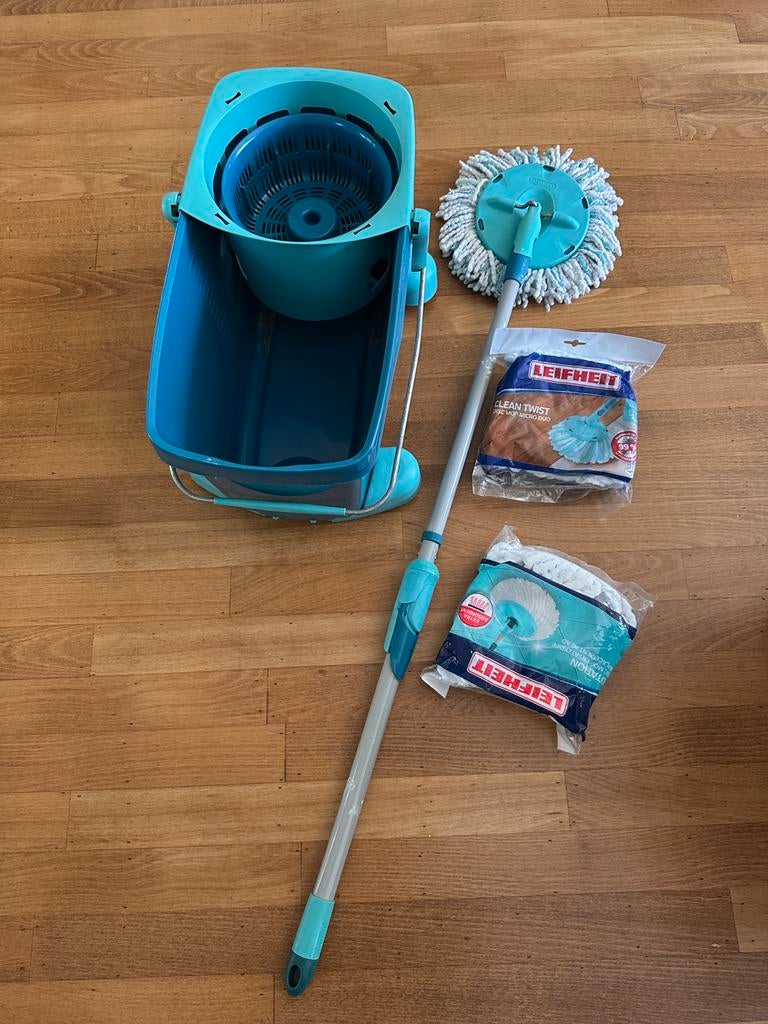 Leifheit clean twist dweilwagenwt twee nieuwe moppen, Huis en Inrichting, Schoonmaakartikelen, Ophalen of Verzenden, Dweilemmer, -bak, of -wagen