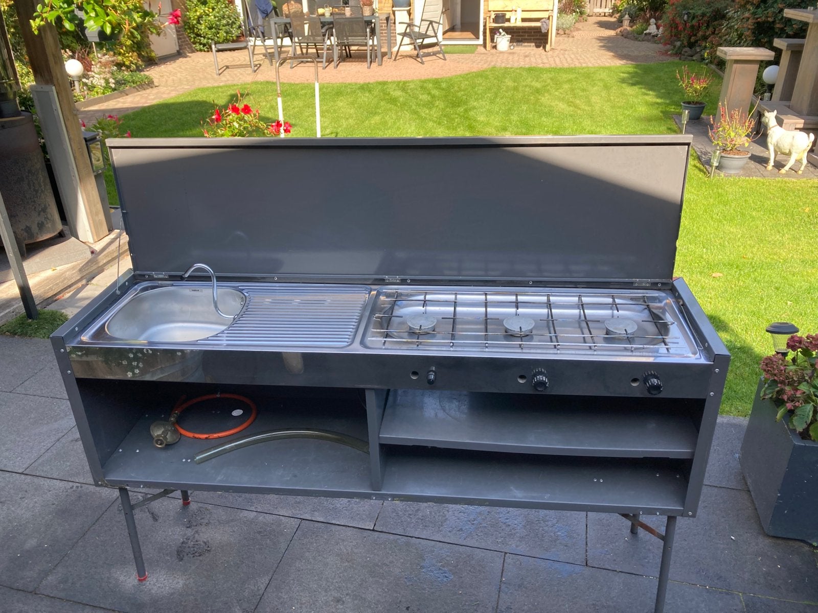 Camping (of in tuin) keuken met spoelbak, Caravans en Kamperen, Ophalen, Gebruikt