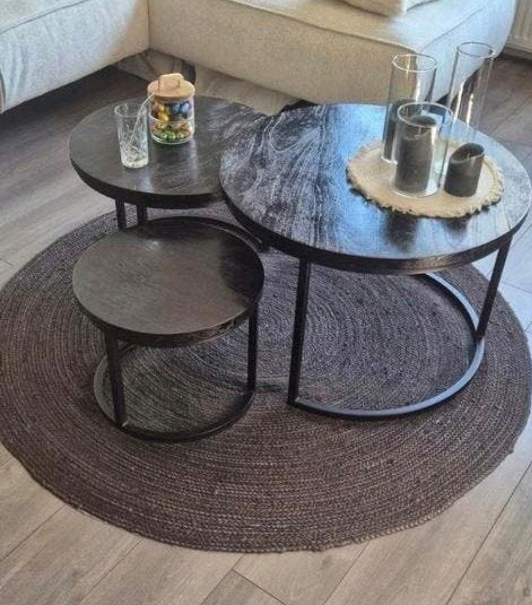 Vloerkleed Ronan Kwantum, Huis en Inrichting, Ophalen, Gebruikt, Rond, 100 tot 150 cm
