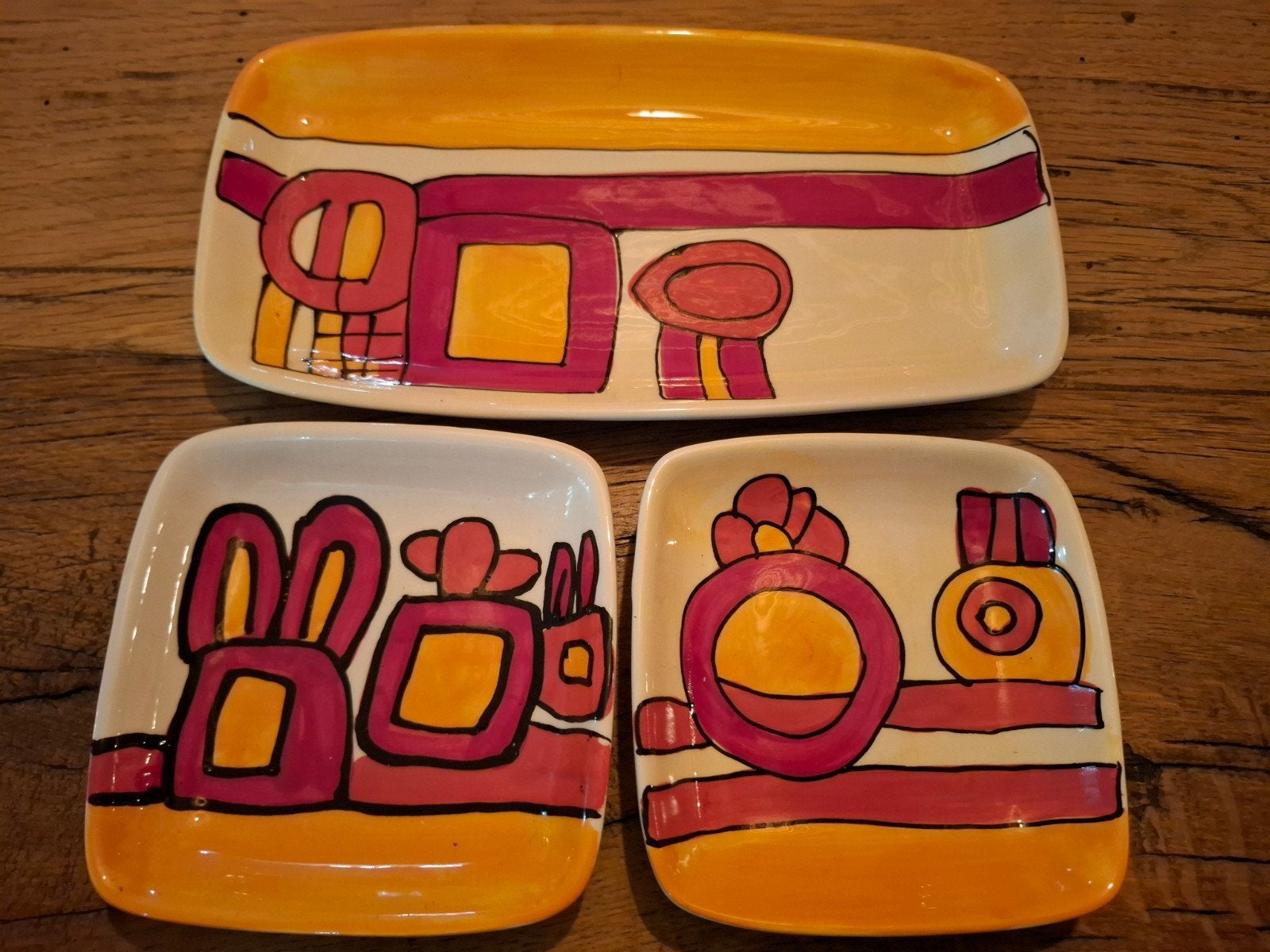 set van 3 vintage serveerschaaltjes, Huis en Inrichting, Ophalen of Verzenden