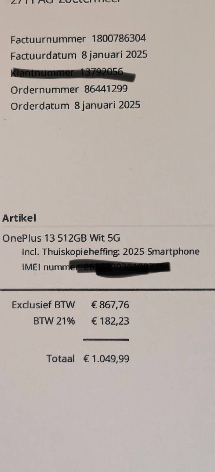 OnePlus 13 pro zeer exclusief apart kleur, Ophalen of Verzenden, Zo goed als nieuw, 6 megapixel of meer, Overige modellen