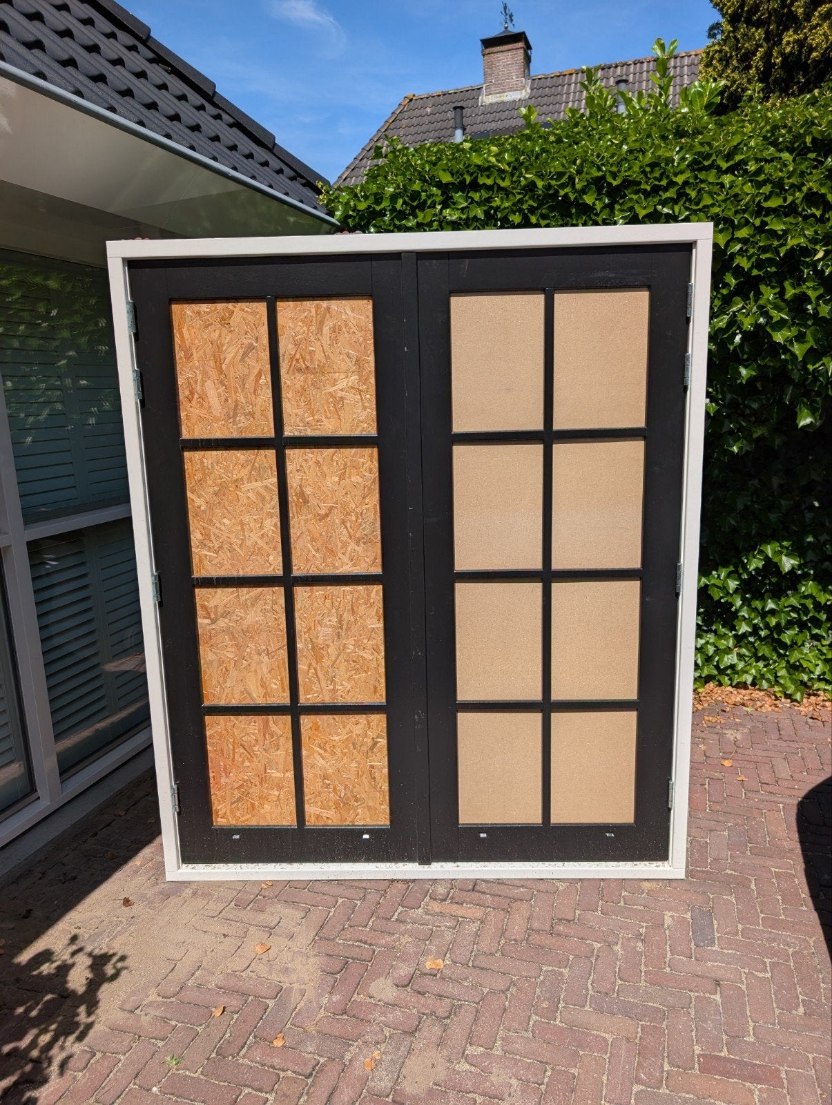 Dubbele Zwarte Deuren met Kozijn - Nieuwstaat 1780*2100 mm, Binnendeur, Nieuw, Ophalen of Verzenden, Glas