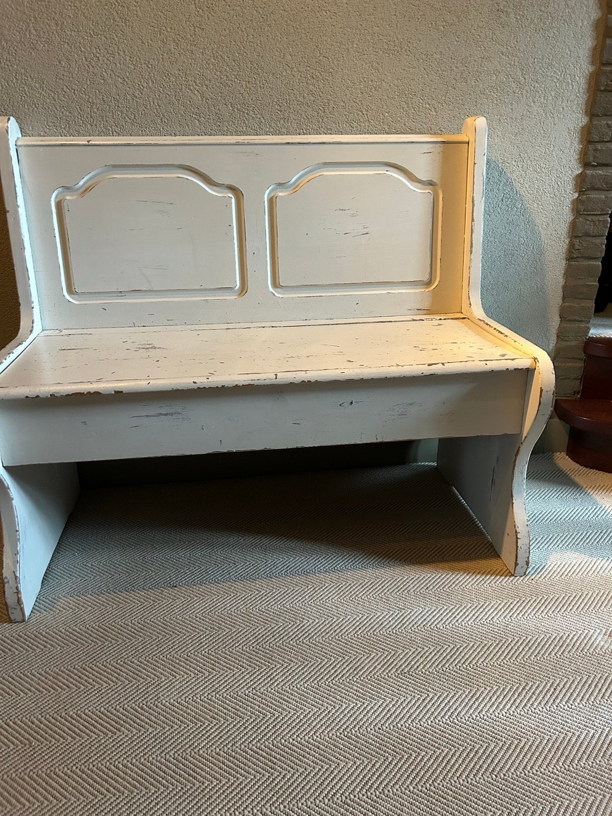 Vintage houten bankje met opbergruimte, Antiek en Kunst, Antiek | Meubels | Stoelen en Banken, Ophalen