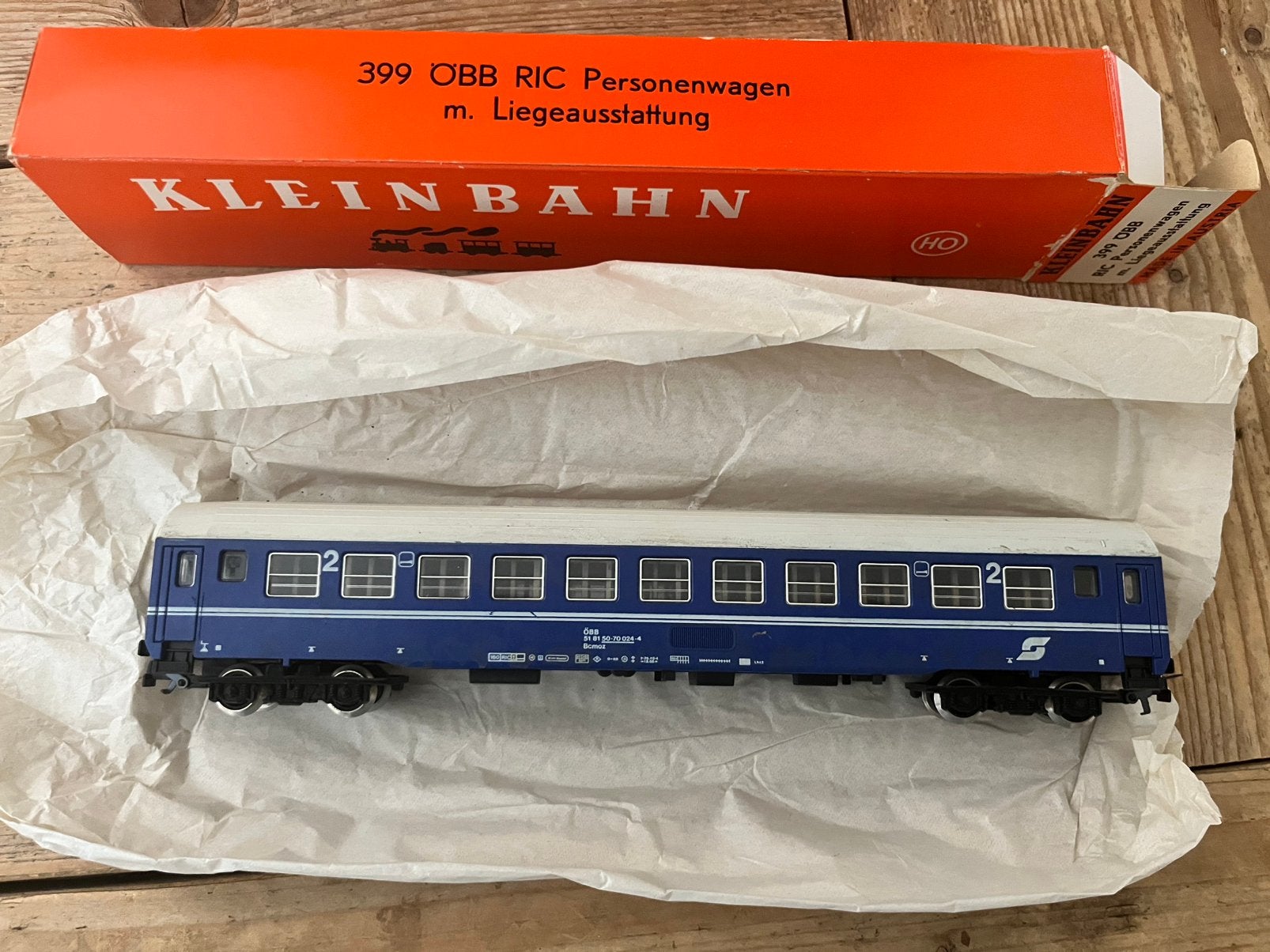 Kleinbahn Art. Nr. 399 ÖBB RIC slaapwagon (3 stuks), Ophalen of Verzenden, Gebruikt