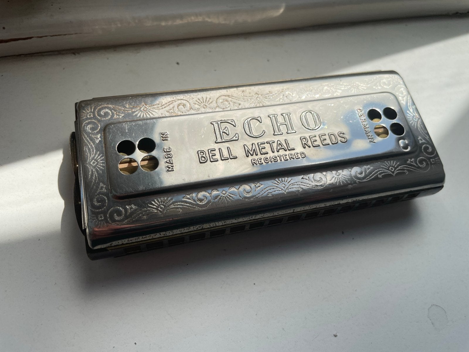 Vintage M. Hohner Echo Mondharmonica - G-stemming, Ophalen of Verzenden, Gebruikt, Diatonisch, G-mondharmonica