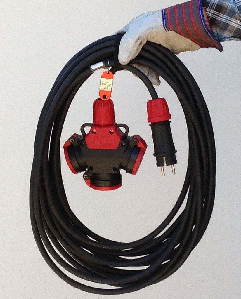 PCE rubber verdeelblok 15 meter 3G2,5mm2 kabel 230V IP54, Verzenden, Nieuw