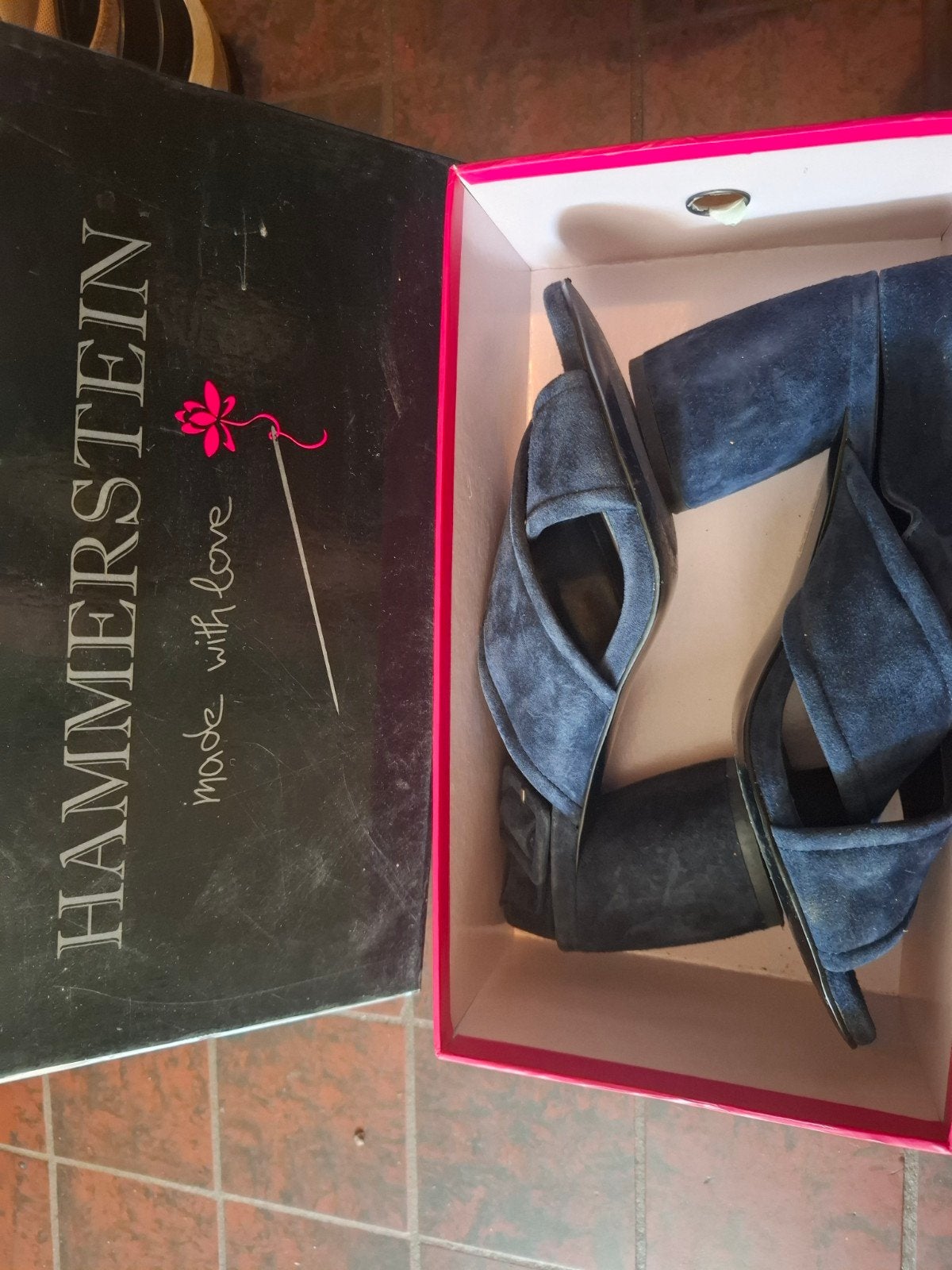 Hammerstein suède muiltjes - Blauw, Kleding | Dames, Schoenen, Blauw, Hammerstein, Zo goed als nieuw, Sandalen of Muiltjes