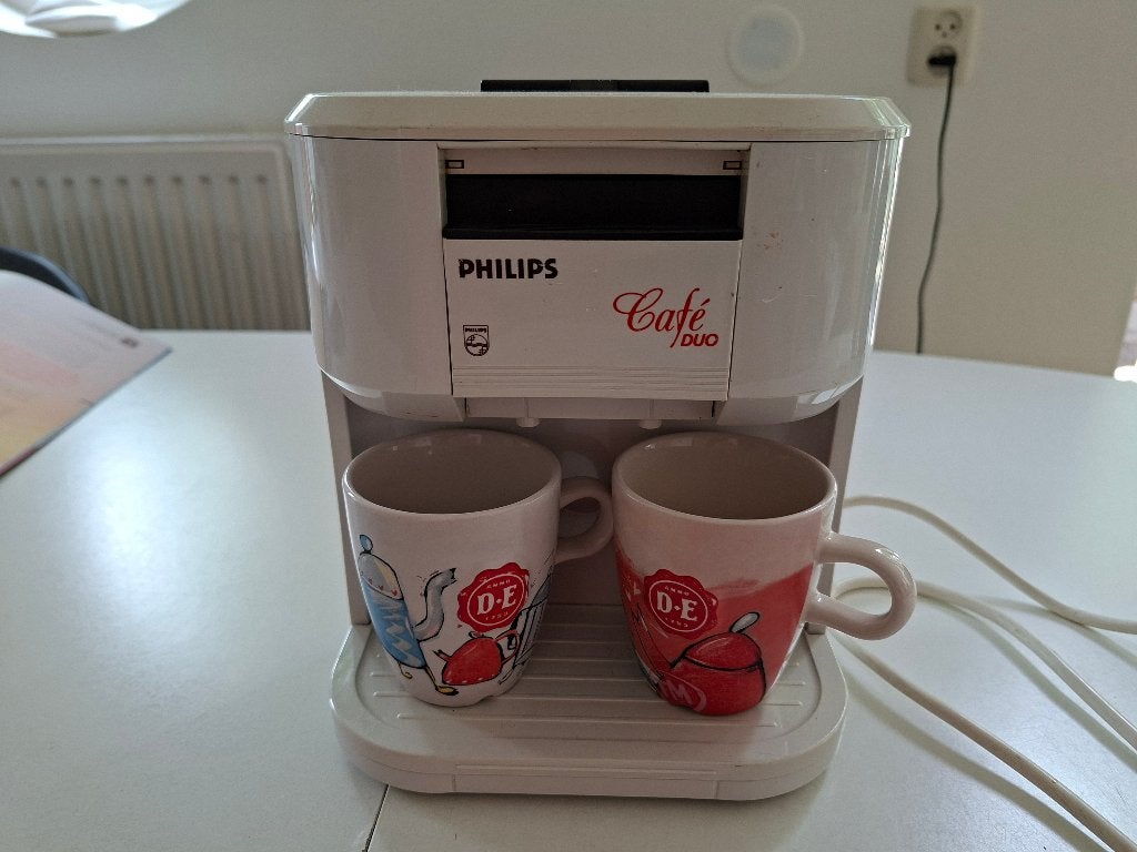 Philips Café Duo Koffiezetapparaat - Compact en Handig, Afneembaar waterreservoir, Gebruikt, Koffiemachine, Gemalen koffie