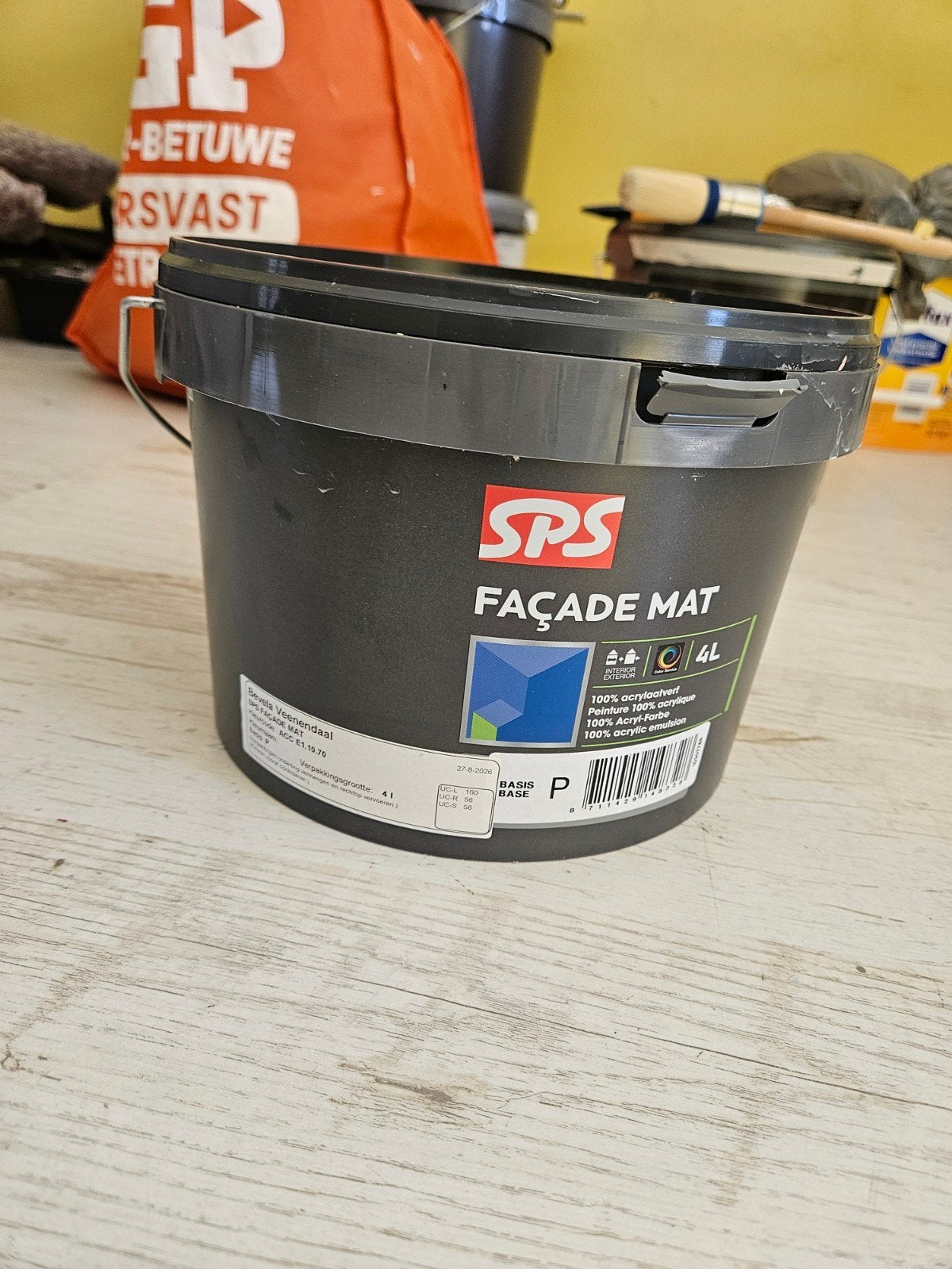 SPS Façade Mat Latexverf - 4 Liter, Ophalen, Beige, Minder dan 5 liter, Verf