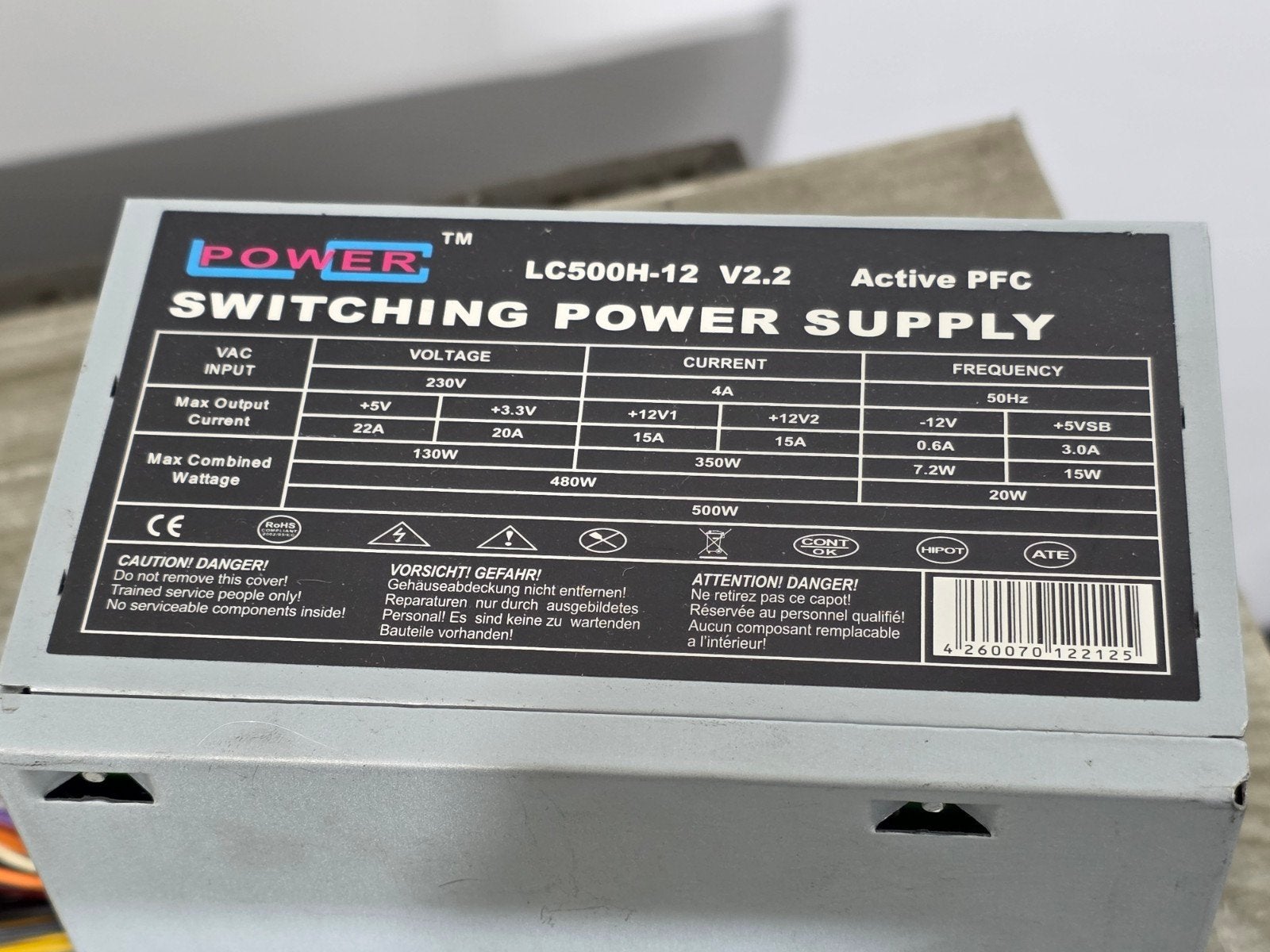 lc power 500w max voeding psu power supply lc500h-12 v2.2, Ophalen of Verzenden, ., ., .