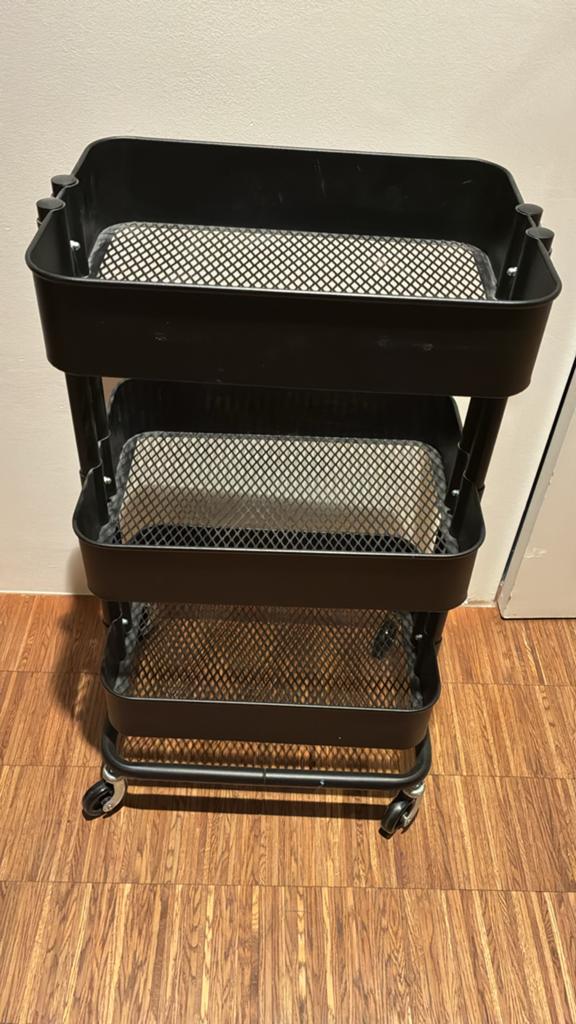 IKEA RÅSKOG Roltafel of Trolley, zwart, 35x45x77 cm, Ophalen, Gebruikt