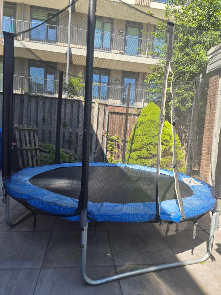 Amigo trampoline 244 cm met veiligheidsnet, Ophalen of Verzenden, Gebruikt