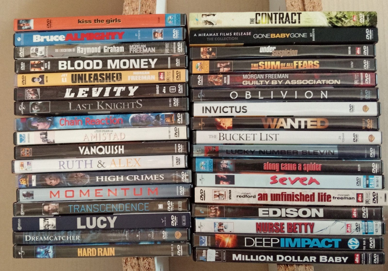 34 dvd's van  Morgan Freeman, Vanaf 12 jaar, Ophalen, Zo goed als nieuw, Overige gebieden