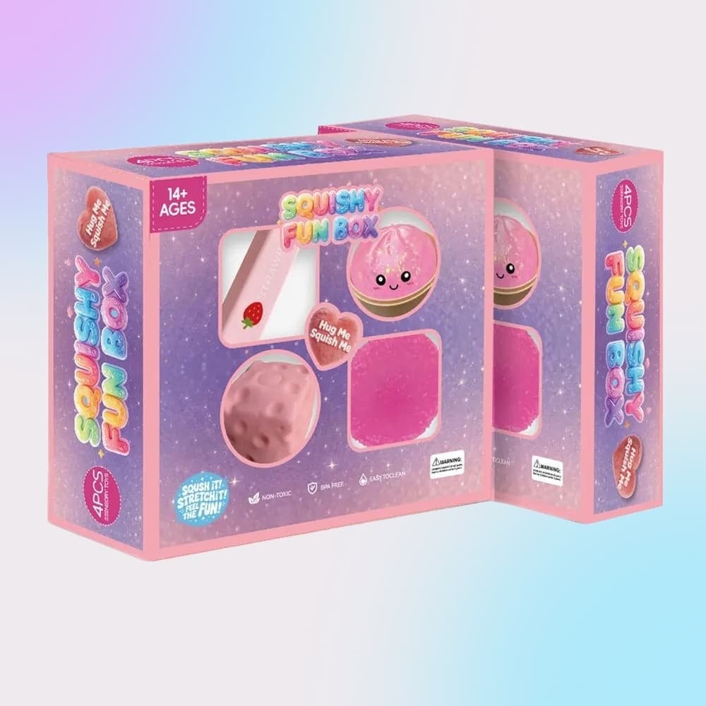 Squishy Fun Box - 4 stuks stressverlichtend speelgoed, Kinderen en Baby's, Speelgoed | Overig, Ophalen of Verzenden, Nieuw, Jongen of Meisje