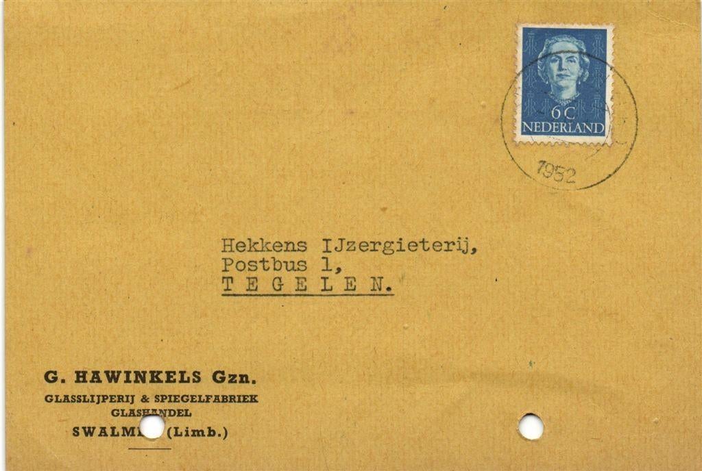 G. Hawinkels Gzn., Swalmen [Limb.] - 01.1952 - creditnota, Ophalen of Verzenden, Briefkaart