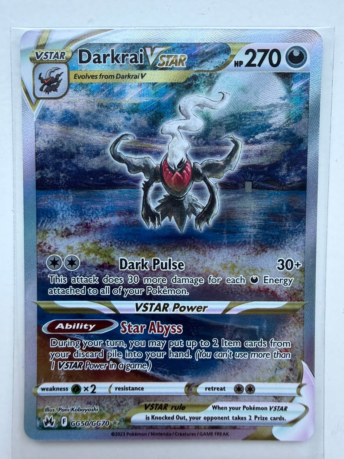 Darkrai V-Star #GG50/GG70 Crown Zenith pokemoncard, Hobby en Vrije tijd, Ophalen of Verzenden, Nieuw, Losse kaart