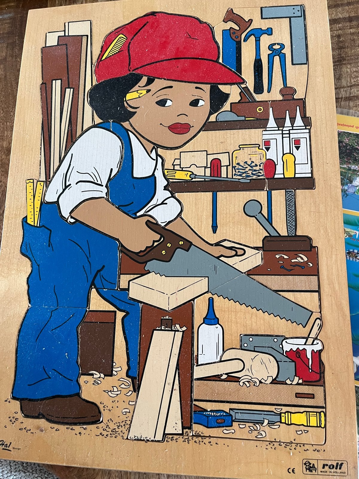 Houten puzzel 'Timmervrouw' van Rolf, Ophalen, 2 tot 4 jaar, Gebruikt, Van hout