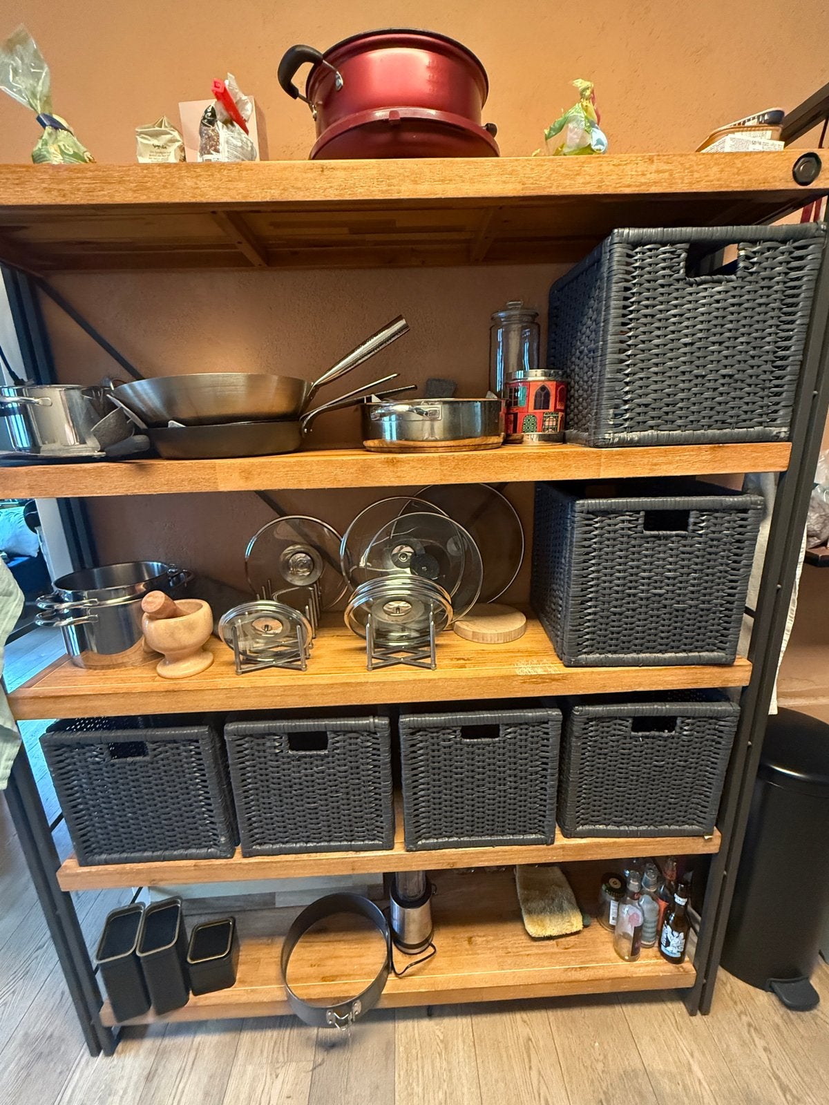 6x IKEA BRANÄS manden, donkergrijs, 32x34x32 cm, Ophalen, Gebruikt, Grijs, Natuurlijk materiaal