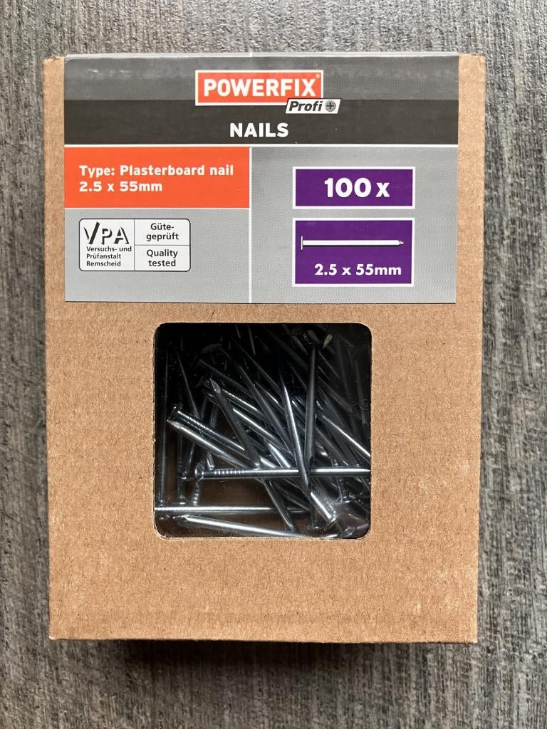 Spijkers (100 stuks 2,5 x 55 mm ), Doe-het-zelf en Verbouw, IJzerwaren en Bevestigingsmiddelen, 50 tot 100 mm, Nieuw, Ophalen of Verzenden