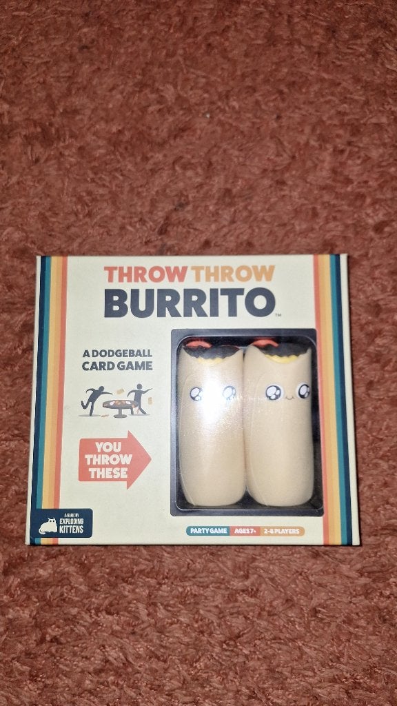 Te koop: Throw Throw Burrito van uitgever Exploding Kittens., Vijf spelers of meer, Ophalen, Zo goed als nieuw, Exploding Kittens