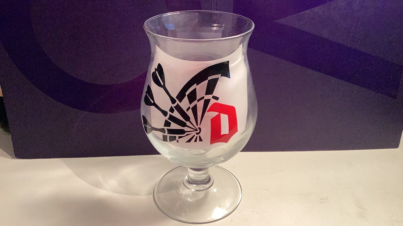 Duvelglas Darts, Verzamelen, Ophalen of Verzenden, Zo goed als nieuw, Glas of Glazen, Duvel