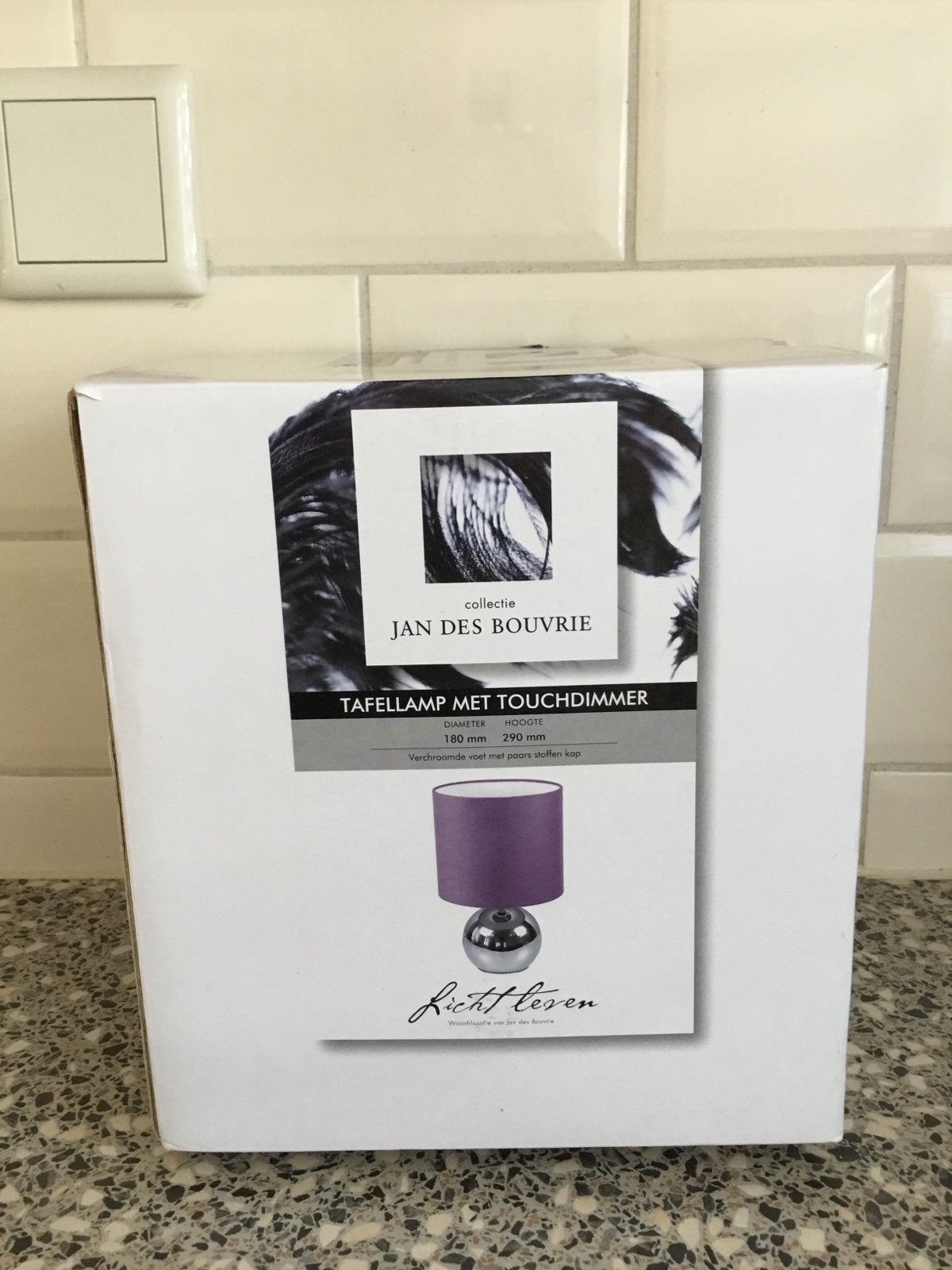 Jan des Bouvrie Tafellamp met Touchdimmer - Paars, Overige merken, Paars, Nieuw, Touch bediening