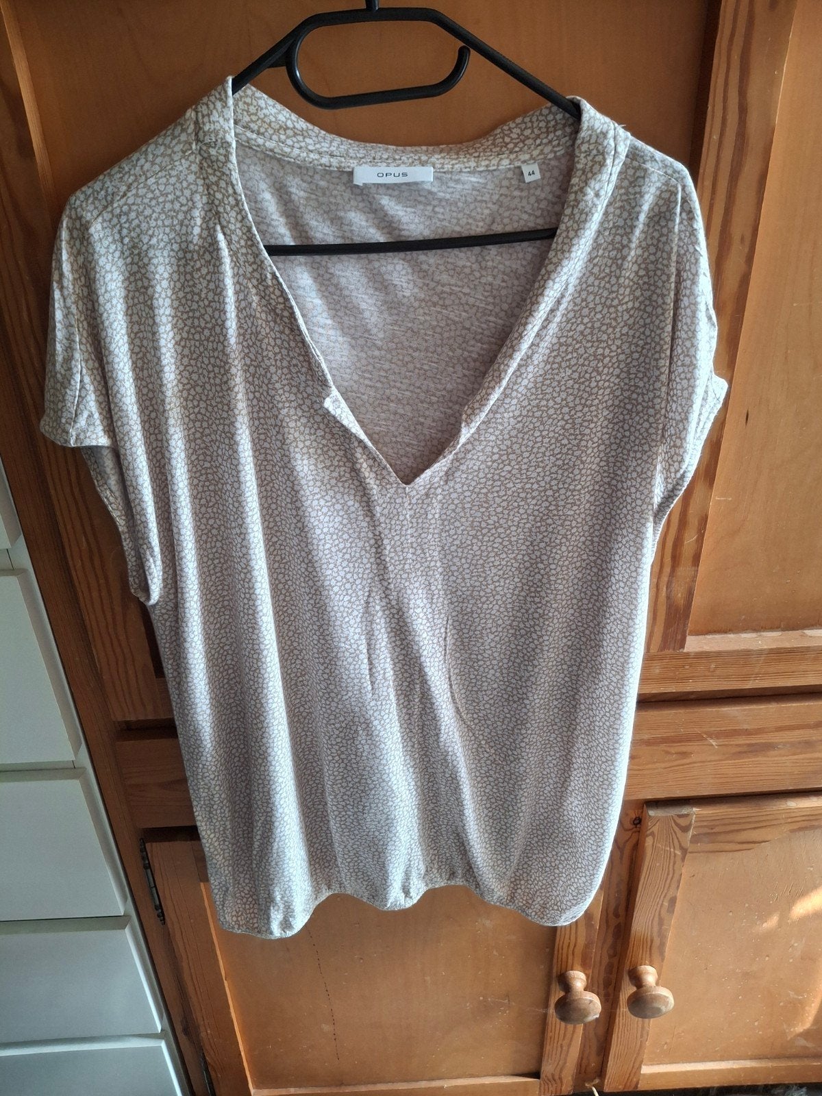 Opus T-shirt met korte mouwen en print - Maat 44, Beige, Maat 42/44 (L), Ophalen of Verzenden, Zo goed als nieuw