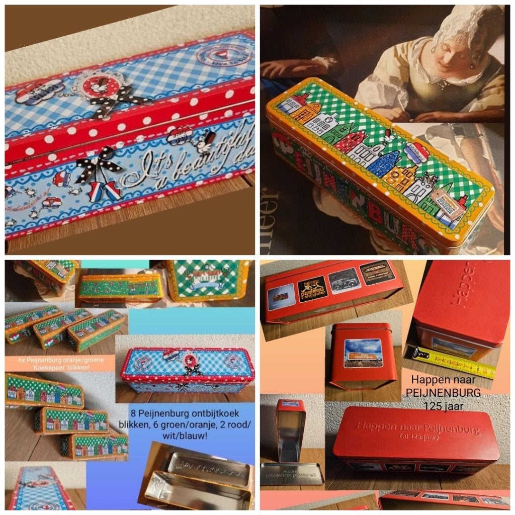 Peijnenburg koek:6x oranje-groen/1x rood-wit-blauw/1x 125 jr, Ophalen of Verzenden, Nieuw, Koek(jes), Overige merken