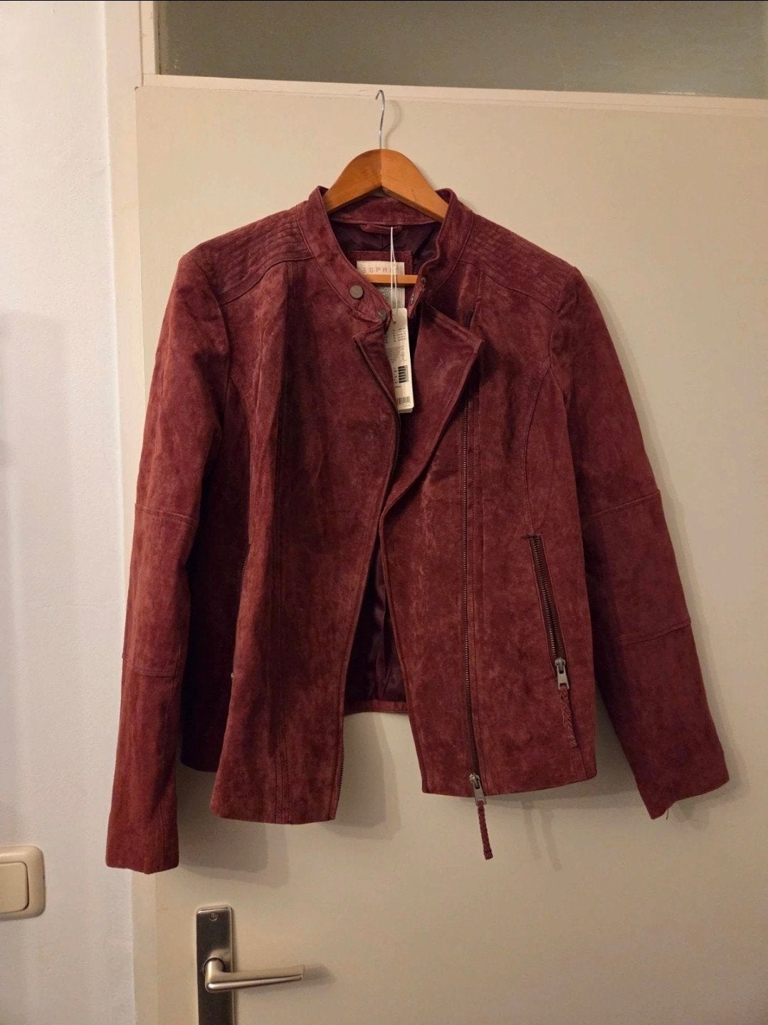 Esprit Leren Jas Maat L Nieuw, Maat 42/44 (L), Nieuw, Ophalen of Verzenden, Rood