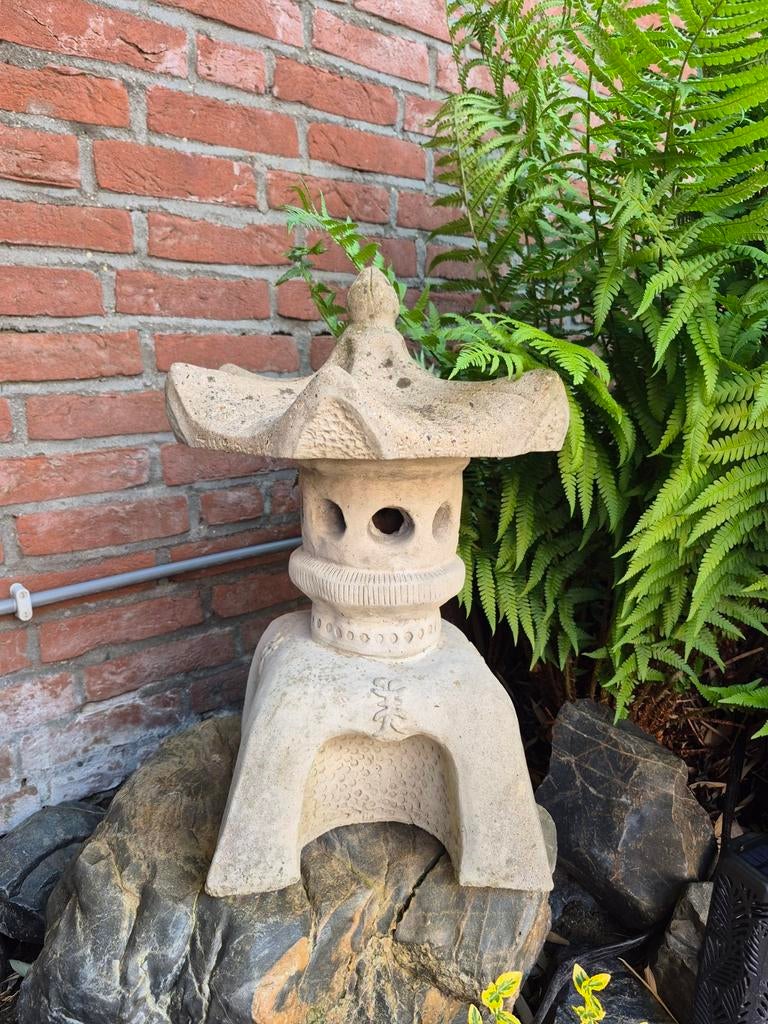 Stenen Japanse lantaarn, Tuin en Terras, Tuinbeelden, Ophalen, Gebruikt, Steen, Overige typen