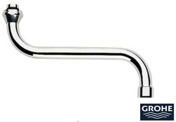 Grohe draaibare S-uitloop met straalregelaar 3/4x300mm, Ophalen of Verzenden, Nieuw, Chroom, Kraan