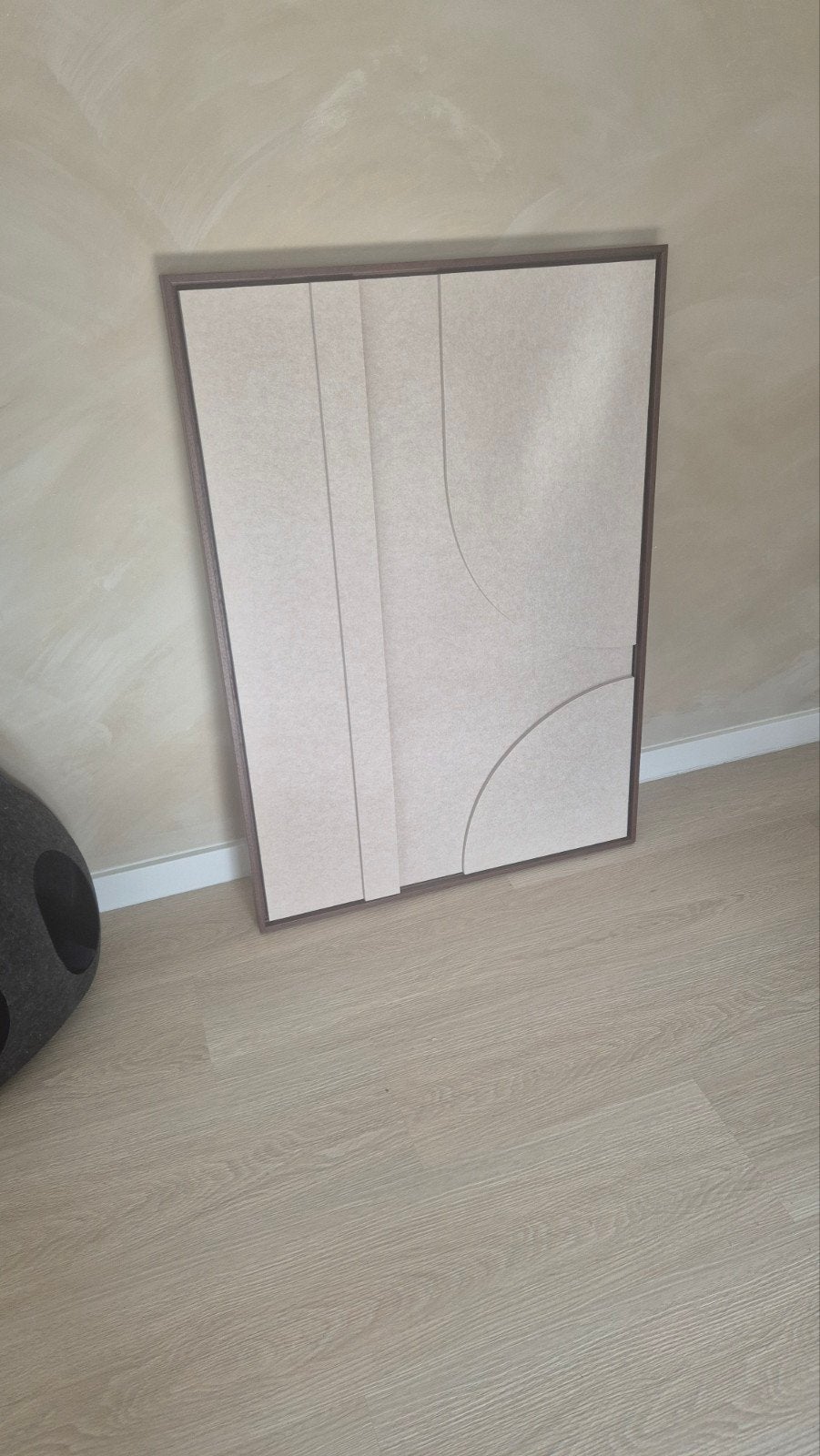 3D-wandkunst 70x100 vilt beige walnoot, 70 cm, Nieuw, 100 cm, Wandbord of Wandpaneel