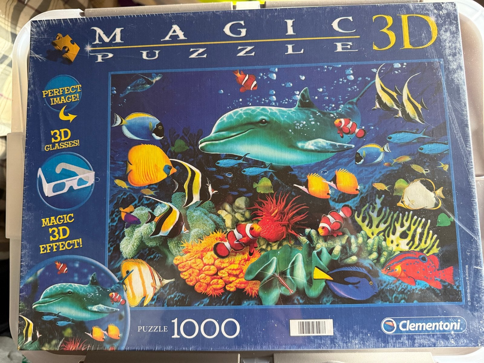 Clementoni Magic 3D Puzzel - Dolfijnen & Vissen (1000 stukje, Ophalen of Verzenden, 500 t/m 1500 stukjes, Nieuw, Legpuzzel