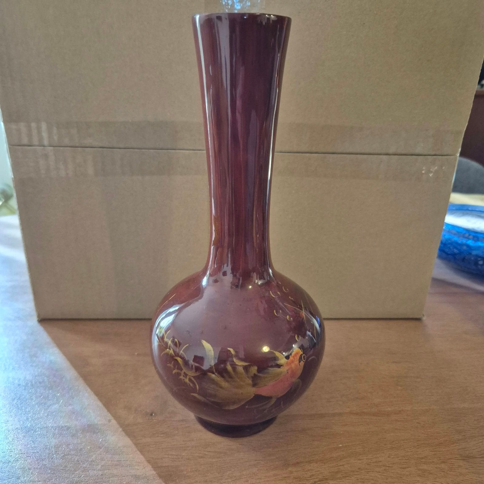 Vintage japanse glazen vaas, Ophalen of Verzenden