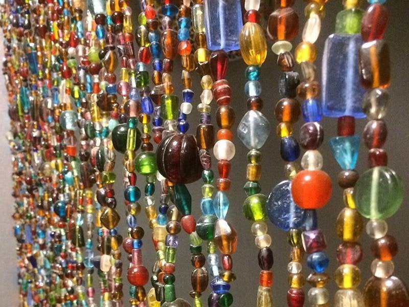 [Woonwinkel] Glaskralengordijn multicolour, Ophalen of Verzenden, Nieuw, Paars